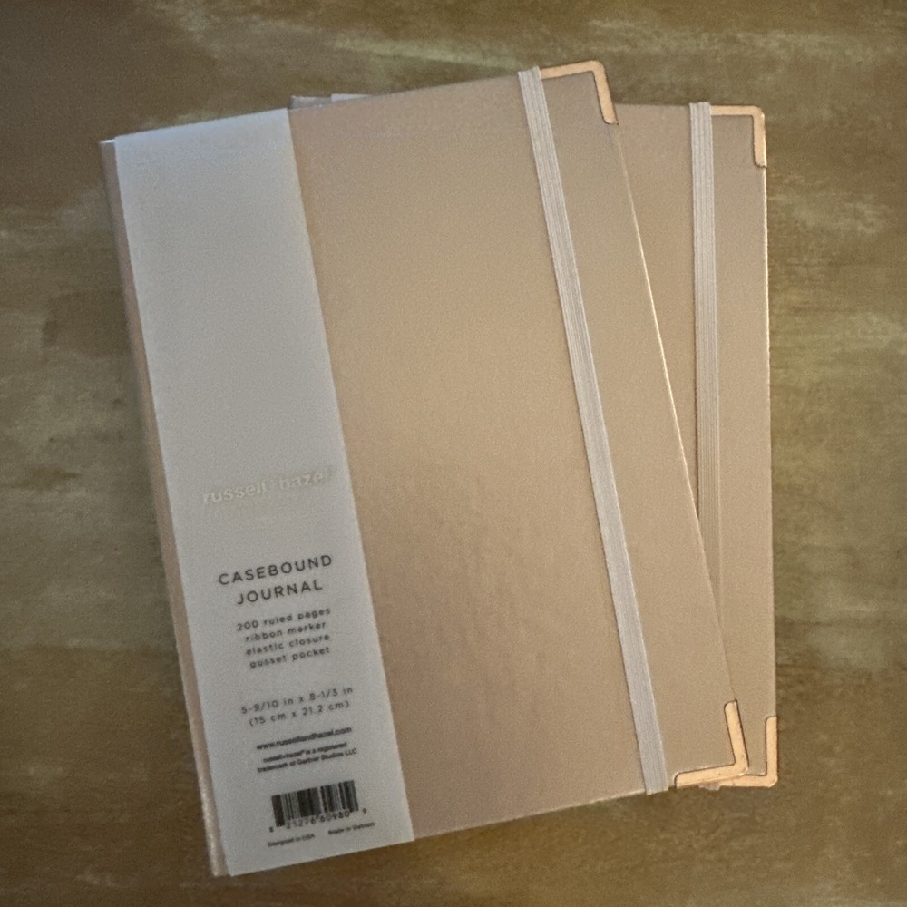 2 Pack Russell+Hazel Lined Journal Soft Casebound Cover 200 Pages 5.8"x8.3"